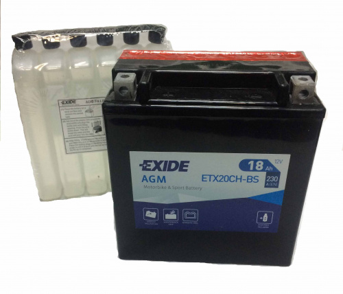 картинка Мото аккумулятор Exide ETX20CH-BS (YTX20CH-BS) (12 вольт 18 а.ч)