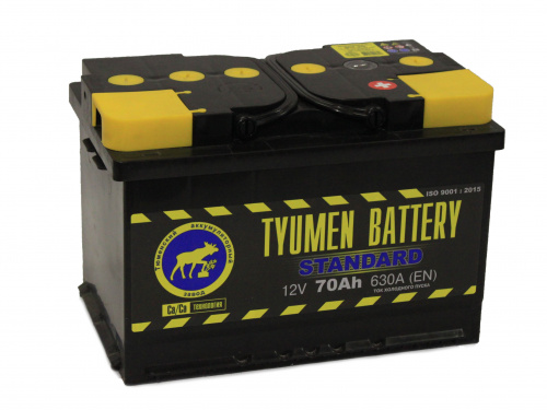 картинка Аккумулятор Tyumen Battery Standard 70 Ач обр. пол. 630A (278x175x190) 