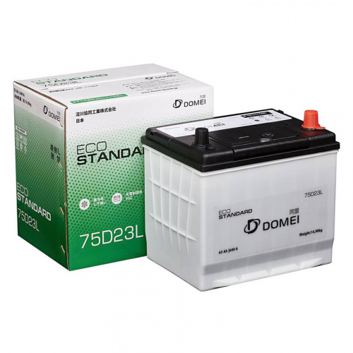 Аккумулятор Domei Eco Standard 75D23L 65 А.ч 640А о.п. (230х175х225) Япония