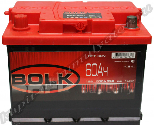 картинка Автомобильный аккумулятор BOLK AB601. Казахстан