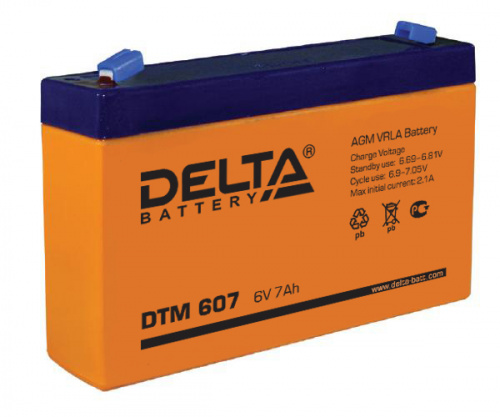 картинка Аккумулятор Delta DTM 607 (6 вольт 7 ампер)