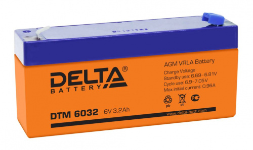 картинка Аккумулятор для ИБП/UPS Delta DTM 6032 (6 вольт 3.2 ач)