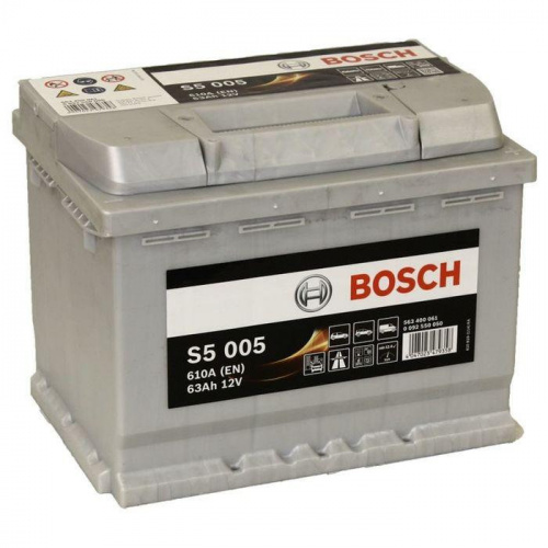 картинка Автомобильный аккумулятор Bosch S5 005 (0 092 S50 050) 63 А.ч Обратная полярность