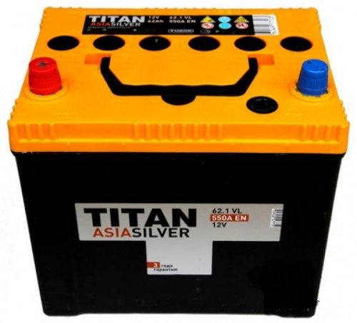 картинка Автомобильный аккумулятор TITAN Asia 62 А.ч Прямая полярность.