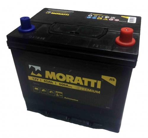 картинка Автомобильный аккумулятор MORATTI Energi 65 А.ч Обратная полярность Азия высокий, с бортом
