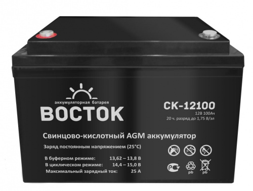 картинка Аккумулятор ВОСТОК СК 12100 (12 вольт 100 а.ч)