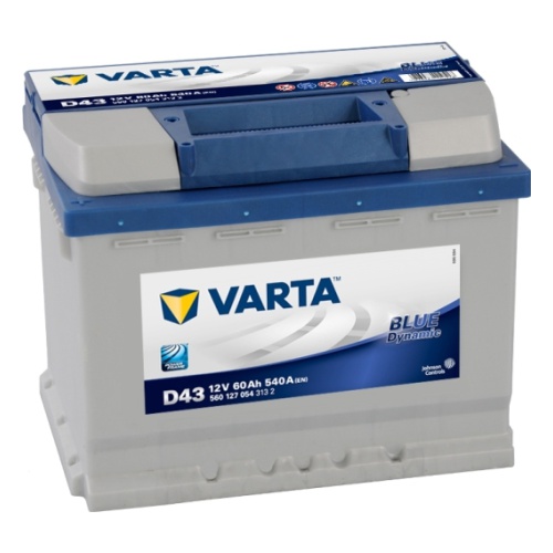 картинка Аккумулятор Varta Blue Dynamic D43 60 А.ч 540A 242x175x190 (560127054) пря.пол