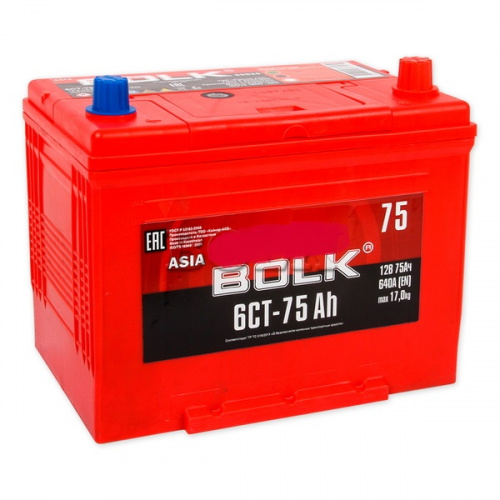 картинка Аккумулятор Bolk 90D26L 75 А.ч Азия, Обратная полярность