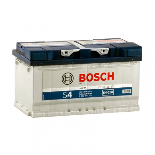 картинка Автомобильный аккумулятор BOSCH 80 A.ч S4 010 Обратная полярность низкий