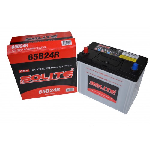 картинка Автомобильный аккумулятор Solite 65B24R 50 А.ч 470A (236x128x220)