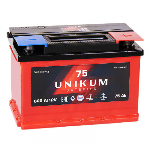 картинка Автомобильный аккумулятор Unikum 75 а.ч Обратная полярность