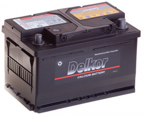 картинка Автомобильный аккумулятор Delkor 75 А.ч 57539 Обратная полярность, низкий