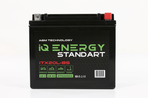 картинка Мото аккумулятор IQ Energy 18 Ah 350A (CT 12201, YTX20-BS) 177х88х154 о/п