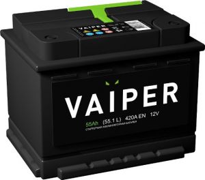 картинка Автомобильный аккумулятор VAIPER 55 А.ч Обратная полярность