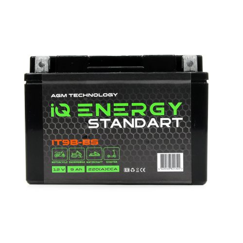 картинка Мото аккумулятор IQ Energy 9 Ah 200A (CT 1209, YT9B-BS)  152х87х107 п/п