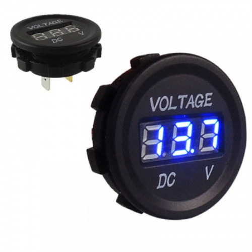 картинка Вольтметр в авто (врезные) 12V-24V SKU-003 (Круглый)