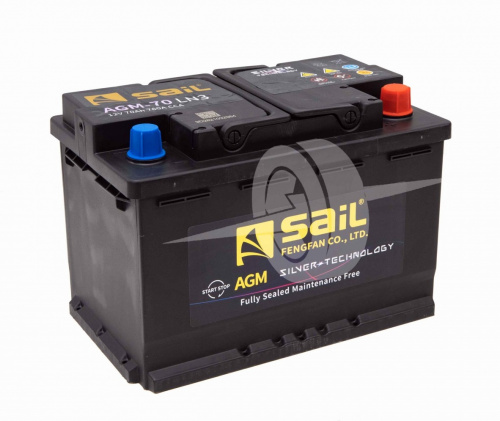 картинка Автомобильный аккумулятор Sail AGM 70 А.ч 760А (278х175х190) L3