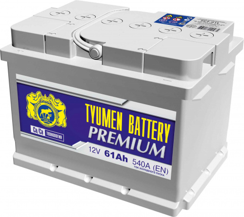 картинка Автомобильный аккумулятор Tyumen Battery Premium 61 Ач обр. пол. низкий 540A (242x175x175)