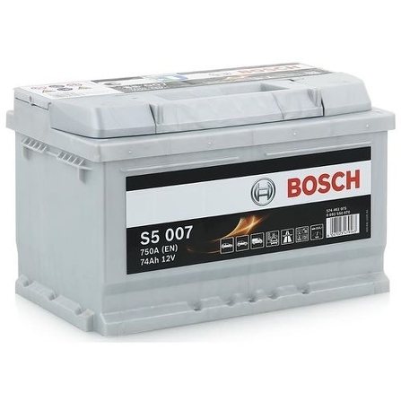 картинка Автомобильный аккумулятор Bosch S5 007 (0 092 S50 070) 74 А.ч Обратная полярность, низкий