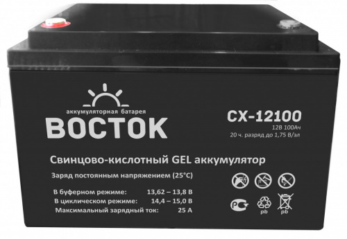 картинка Аккумулятор ВОСТОК СХ 12100  (12 вольт 100 а.ч)