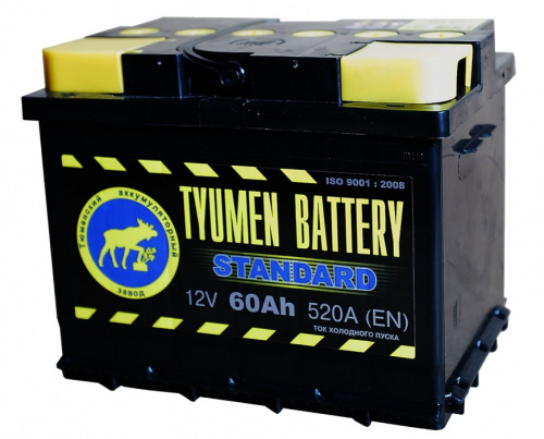 картинка Аккумулятор Tyumen Battery Standard 60 Ач прям. пол. 550A (242x175x190)