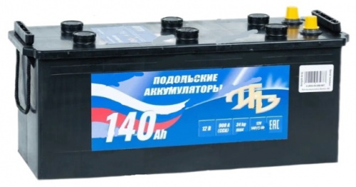 картинка Аккумулятор грузовой ПАЗ, Подольские аккумуляторы 140 А.ч 900 А обр. пол. (513xx189x213)