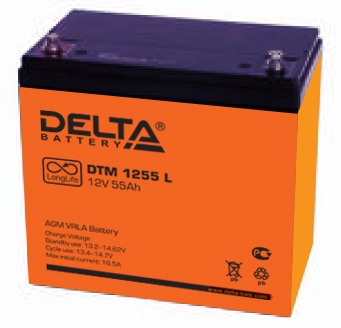 картинка Аккумулятор Delta DTM 1255 L (12 вольт 55 а.ч)