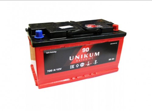 картинка Автомобильный аккумулятор Unikum 90 а.ч Обратная полярность