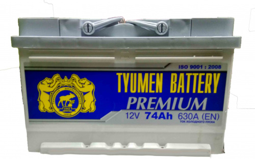 картинка Аккумулятор Tyumen Battery Premium 74 Ач обр. пол. низкий 650A (278x175x175)