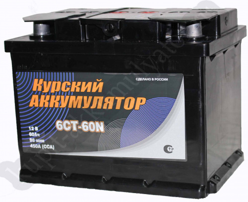 картинка Автомобильный КУРСКИЙ аккумулятор 60 А.ч Обратная полярность
