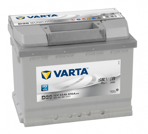 картинка Автомобильный аккумулятор VARTA Silver Dynamic D39 63 А.ч Прямая полярность 