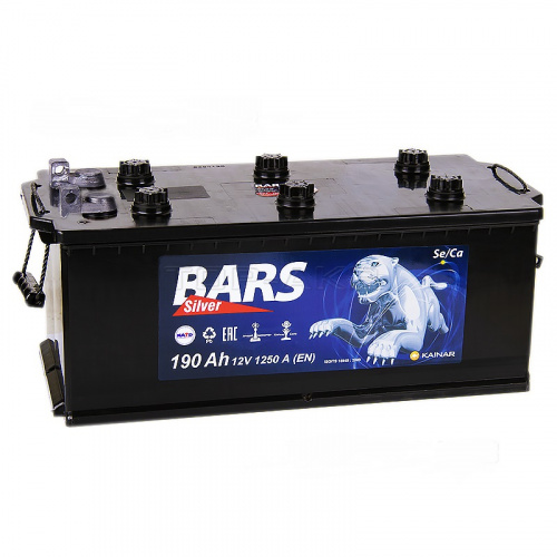 картинка Аккумулятор для грузовиков BARS Truck 6CT-190 АПЗ Под болт п.п.
