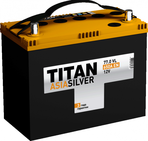 картинка Автомобильный аккумулятор TITAN Asia 77 А.ч Обратная полярность