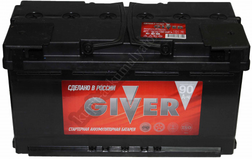 картинка Автомобильный аккумулятор GIVER 90 A/ч Обратная полярность.