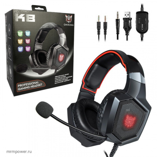 картинка Наушники полноразмерные игровые K8 (black) с микрофоном