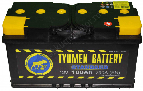 картинка Аккумулятор Tyumen Battery Standard 100 Ач обр. пол. 830A (353x175x190)