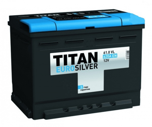 картинка Аккумулятор TITAN EUROSILVER 6CT-61.1 VL Прямая полярность