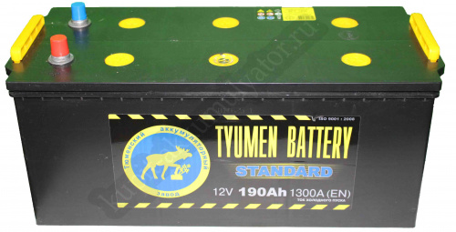 картинка Автомобильный аккумулятор Tyumen Battery Standard 190 Ач прям. пол. 1320A (518x228x238) 