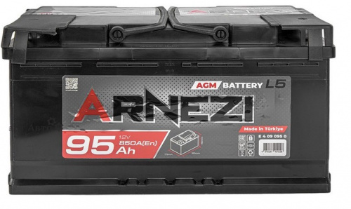 картинка Автомобильный аккумулятор ARNEZI AGM Start-Stop&Go 95 А·ч 850А о.п. (L5 315x175x190)