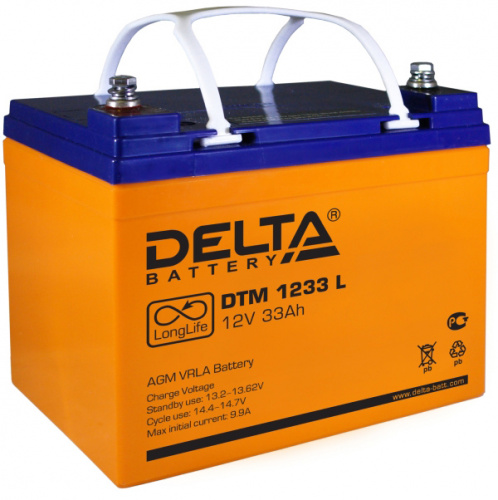 картинка Аккумулятор Delta DTM 1233 L 12 Вольт 33 А.ч