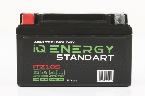 картинка Мото аккумулятор IQ Energy 10 Ah 250A (1210.1, YTZ10S) 150х86х93 п/п