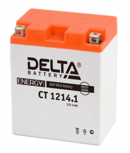картинка Аккумулятор Delta CT 1214.1, 12V 14Ah(YB14-BS, YTX14AH, YTX14AH-BS)