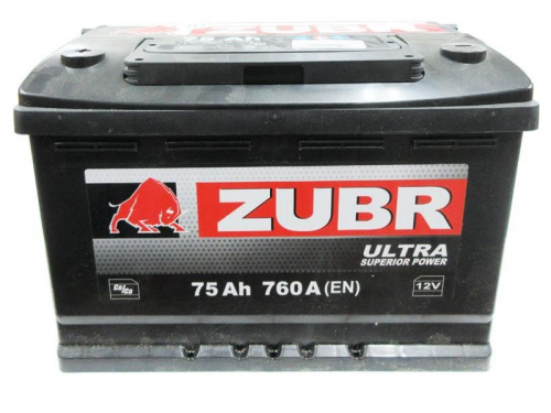 картинка Аккумулятор Zubr Ultra 75 А.ч 760А п.п (278х175х190) ZU751