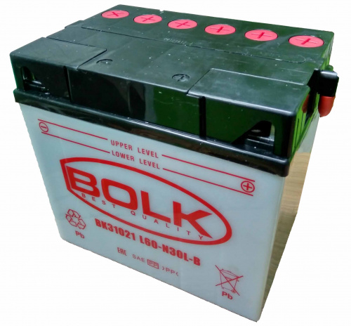 картинка Мото аккумулятор BOLK МОТО 12V30 (530030) ВК31021 Сухозаряженный (12 вольт 30 ампер)