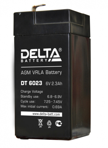 картинка Аккумулятор Delta DT 6023 (6 вольт 2.3 ач)