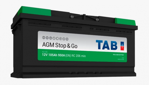 картинка Автомобильный аккумулятор TAB AGM Stop&Go 105 Ah 950A(213105) 393х175х190/L6