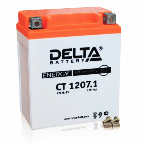 картинка Аккумуляторная батарея DELTA Battery CT 1207.1 (12V / 7Ah / 100A) (YTX7L-BS, YB7-A 6-MFQ-7A, MBTX7U)