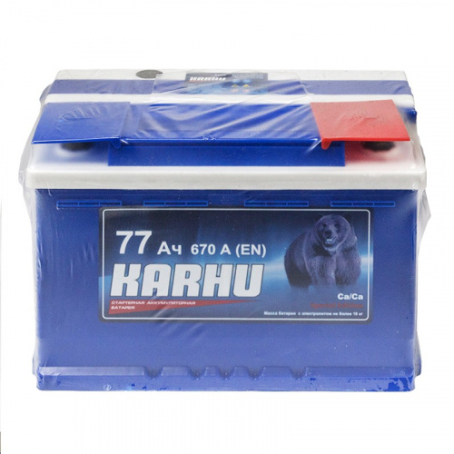 картинка Автомобильный аккумулятор KARHU 77 А.ч Обратная полярность