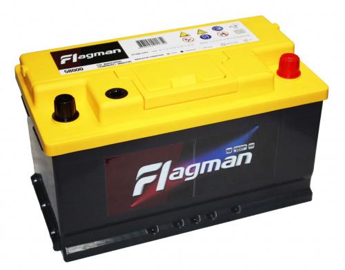 картинка Автомобильный аккумулятор Flagman 80 А.ч (58000)  Обратная полярность, низкий 