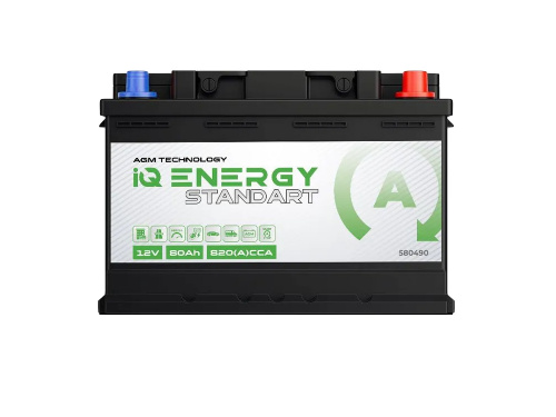 картинка Аккумулятор IQ Energy Start-Stop AGM 80 А.ч 820 А (315х175х190)
